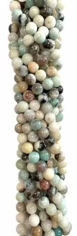 Multicolour Amazonite A Round Beads Strand 6 mm