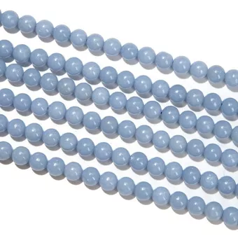 Round Angelite Beads on Strand A 8 mm