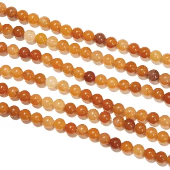 Orange Aventurine Round Beads Strand A 6mm