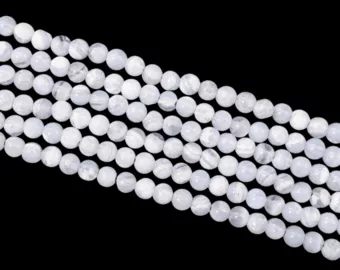 Banded Blue Chalcedony Round Beads Strand AA 4-5mm