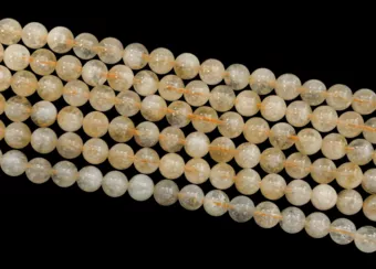 Natural Citrine Round Beads Strand AB 8-9mm