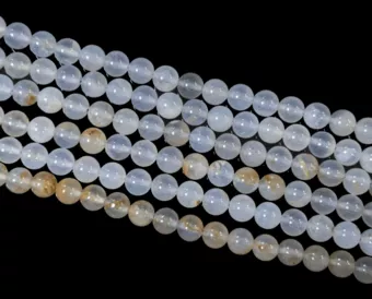 Blue chalcedony A beads 8-9mm on 40cm wire