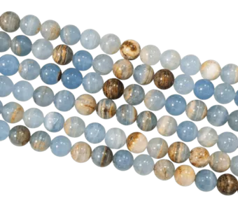 Blue Calcite Mix AA 10mm on 40cm wire