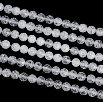 Round Crackle Quartz Beads on Strand A 8 mm