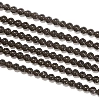 Smoky Clear Quartz Round Beads Strand A 6mm