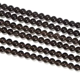Smoky Clear Quartz Round Beads Strand A 8mm