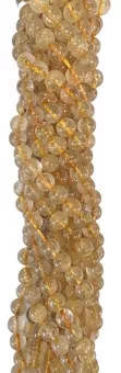 Rutilated Clear Quartz Round Beads Strand A+ 5-6mm