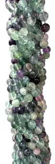 Fluorite Round Beads on Strand A 6 mm