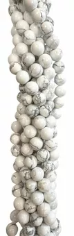 Round Howlite Beads on Strand A 4 mm