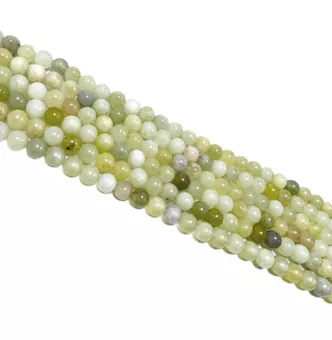 Round Chinese Jade Beads on Strand A 6 mm