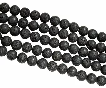Round Lava Stone Beads Strand A 10 mm
