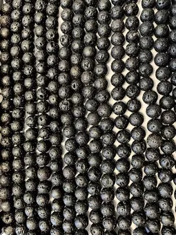 Lava Stone Round Beads Strand A 4mm