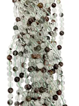 Chlorite Lodolite Quartz Round Beads Strand A 5-6mm