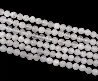 White Moonstone Peristerite Round Beads Strand AB 6-7mm