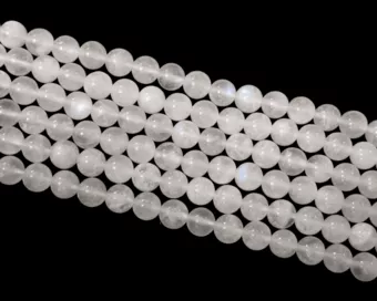 White Moonstone Peristerite AA beads 8mm on a 40cm thread