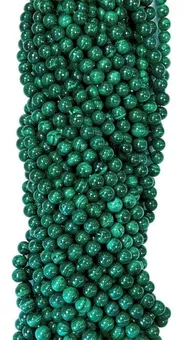 Dark Malachite Round Beads Strand AA 5.5-6.5mm