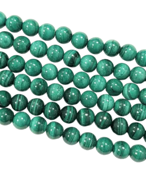 Clear Malachite AA beads 8-9mm on 40cm wire