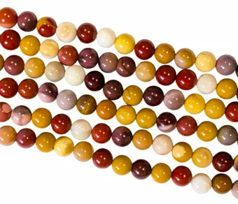 Round Mookaite Beads on String A 8-9 mm