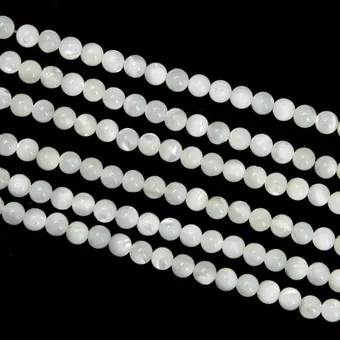 Round Mother of Pearl Beads on Strand A 4 mm