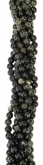 Golden Black Obsidian Round Beads Strand A 6mm