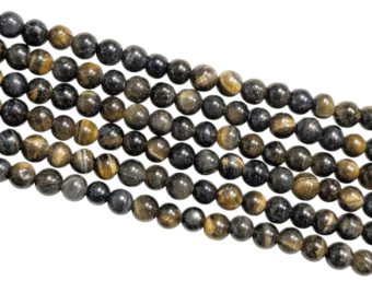 Round Hawk's Eye Beads Strand A 4 mm
