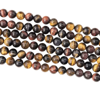 Multicolor Tiger Eye A Round Beads Strand 8 mm
