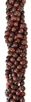 Round Red Tiger Eye Beads on Strand A 4 mm