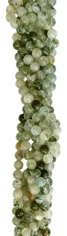 Prehnite A 6mm pearls on string