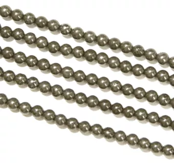 Pyrite Round Beads Strand A 4mm