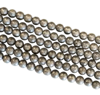 Round Pyrite Beads Strand A 6 mm