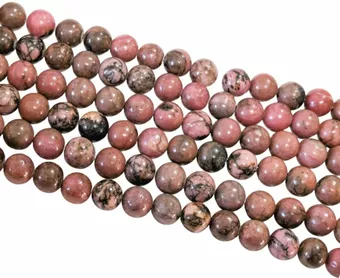 Round Rhodonite A Beads Strand 8 mm