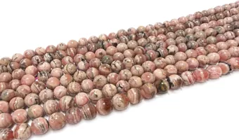 Round Beads on String Argentina Rhodochrosite A 8-9 mm
