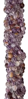 Round Beads on Strand Super Seven Violet Phantom Quartz AA 6–7 mm
