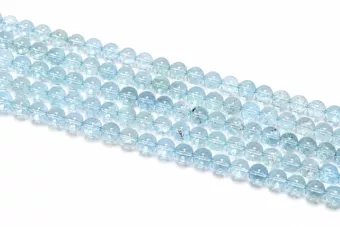 Round Beads on String AAA Blue Topaz 6.5 mm