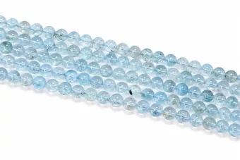 Round Beads on String AAA Blue Topaz 6.5 mm