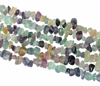 Multicolored AA Fluorite Chips 3-8mm on 80cm Wire