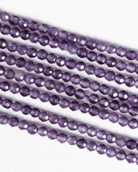 Amethyst Faceted Beads Strand AA 3mm