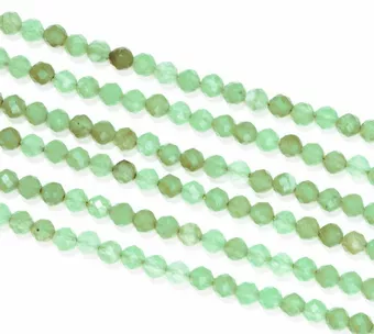 Green Aventurine Faceted Beads Strand A 3mm