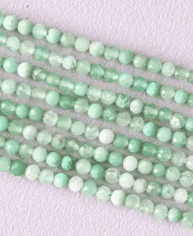 Chrysoprase Faceted Beads Strand AA+ 3mm