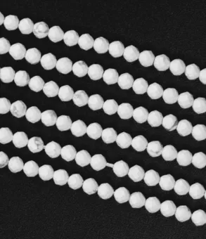 Faceted Round Howlite A Beads Strand 3 mm