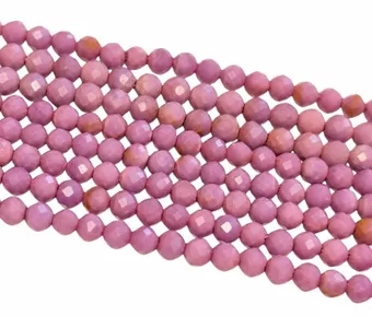 Lepidolite Mica Mauve Faceted AA 3mm beads on 40cm wire