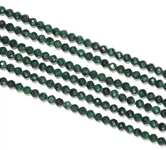 Malachite Faceted Beads Strand AA 3mm