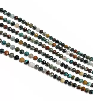Faceted Turquoise Beads on Strand A 3 mm