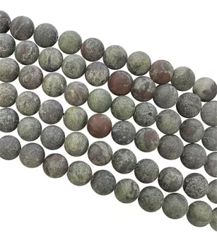 Dragon's Blood Jasper A matt beads 8mm on a 40cm thread