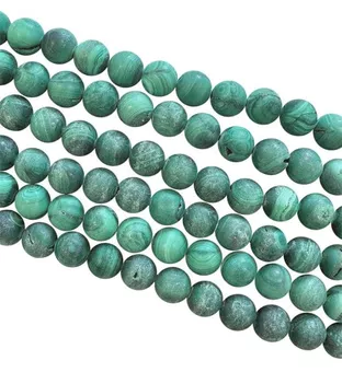 Malachite matte beads 6-7mm on 40cm thread