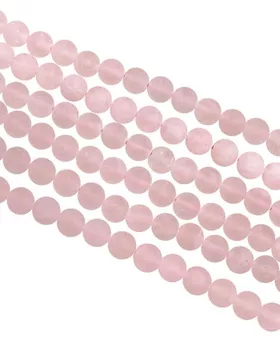 Matte Round Quartz Rose Beads Strand A 8 mm