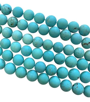 Matte Round Beads Strand Natural Dyed Turquenite Howlite A 8 mm