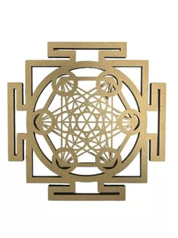 Metatron Sri Yantra wooden plaque 15cm