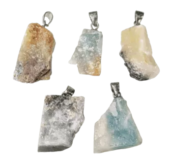 Amazonite Multicolor AB Raw Stone Pendant x 5