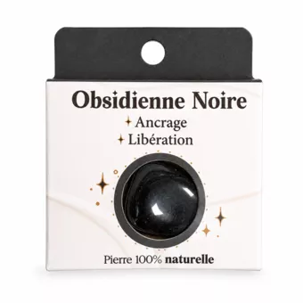 Black Obsidian A Tumbled Stone in Box 2-3 cm